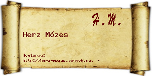 Herz Mózes névjegykártya